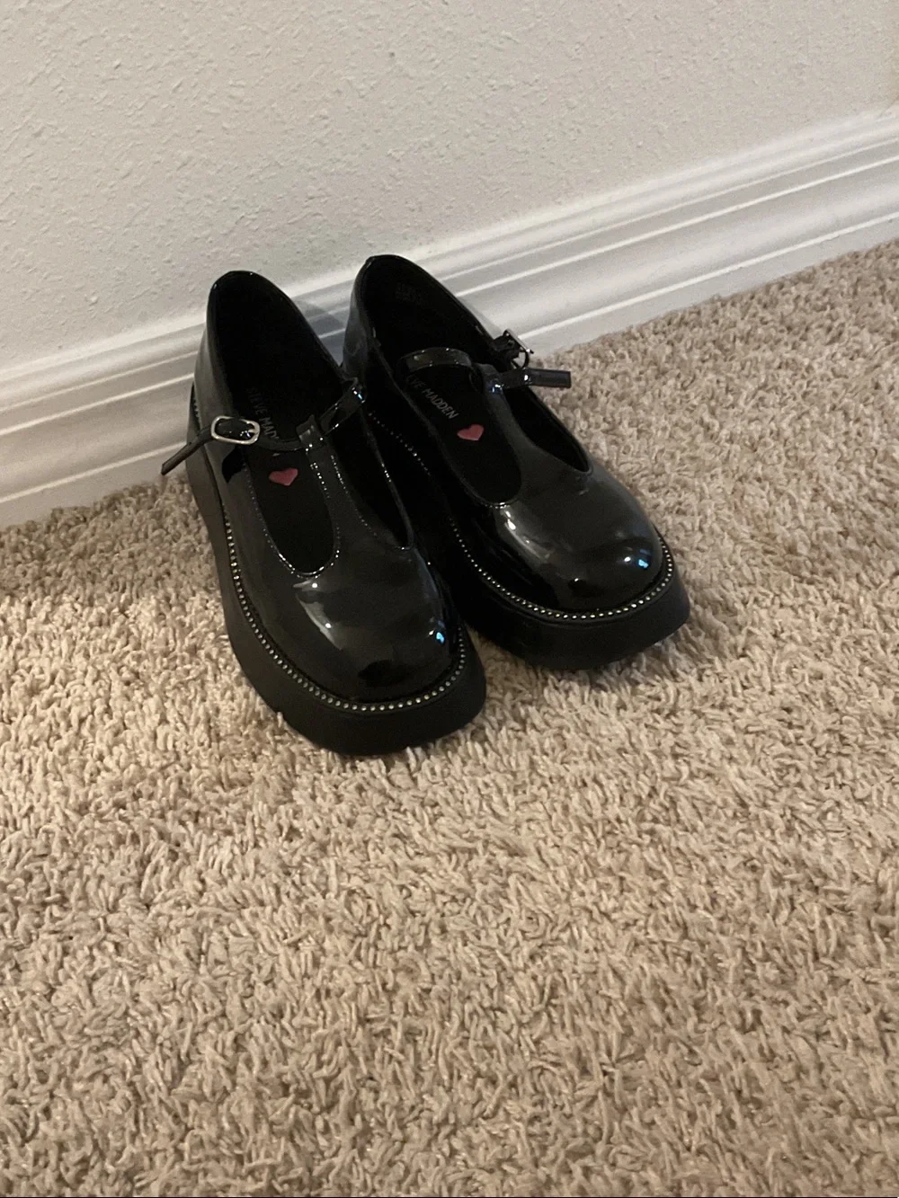 Patent Black Mary Jane Platform Shoes for Kids